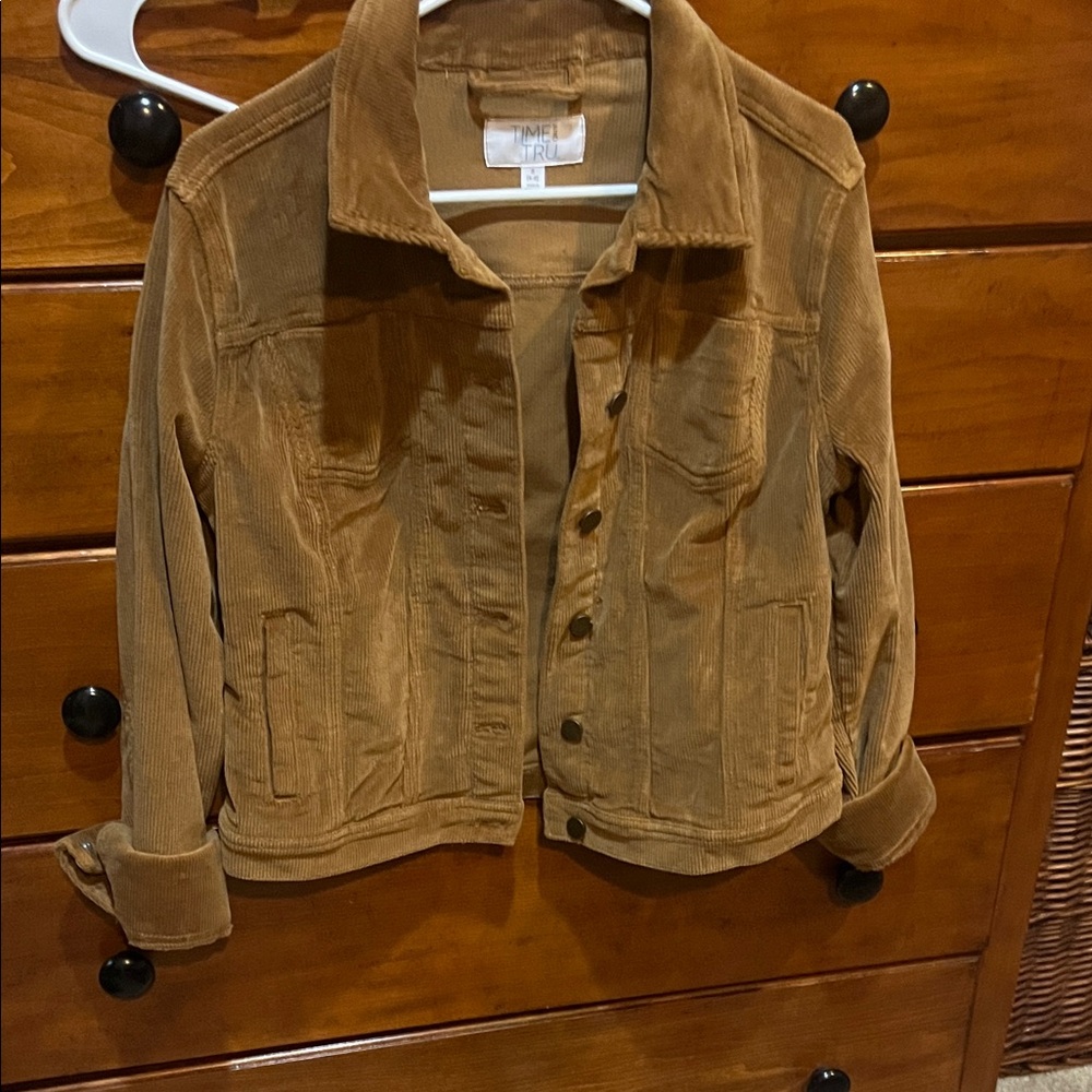 Time and Tru Brown Corduroy Jean Jacket